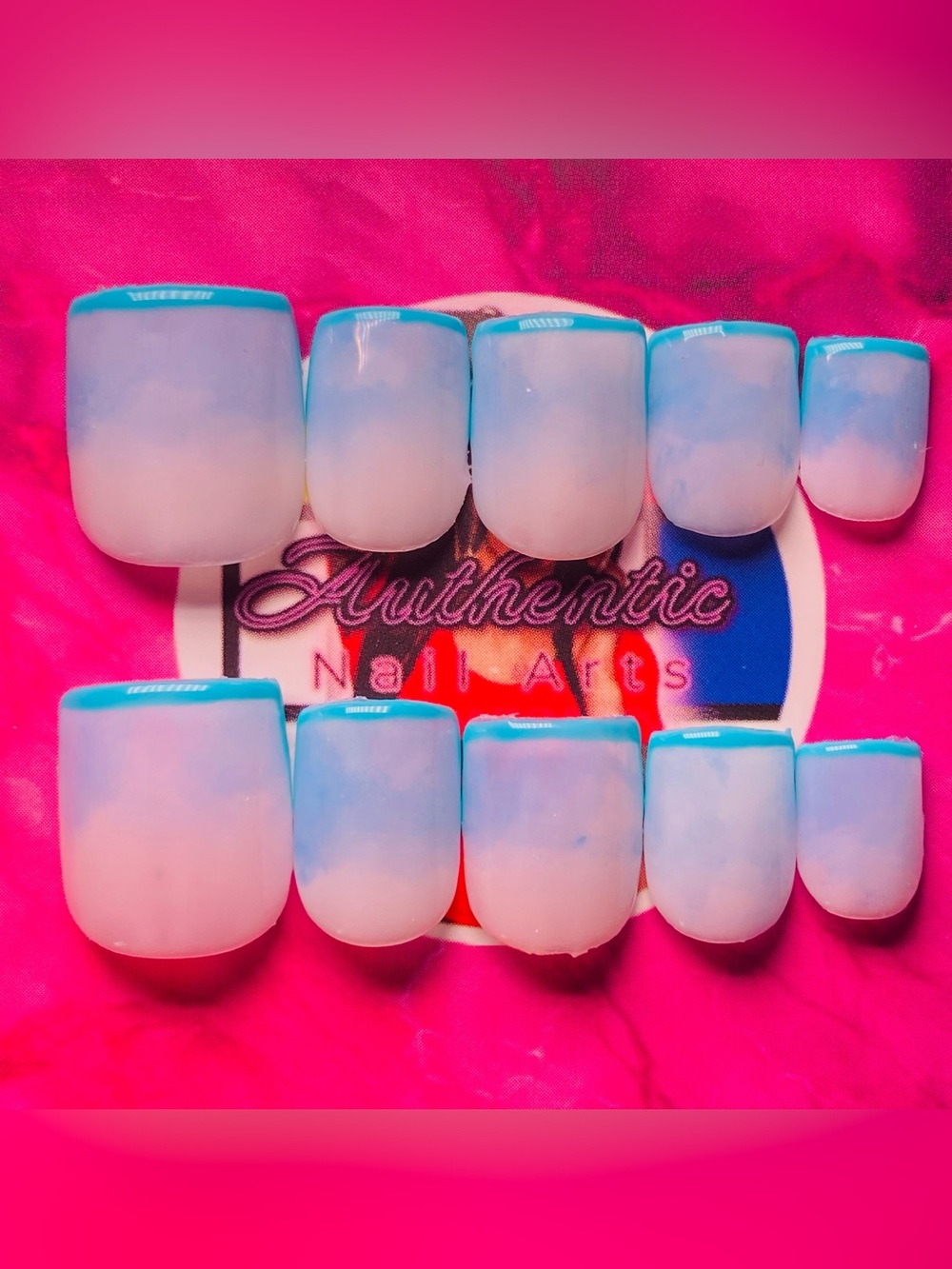 Authentic Nail Arts Blue Ombre Press-On Nails